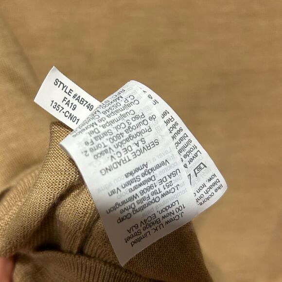 J.Crew Tippi Merino Wool Sweater Lace Collar Details Camel Tan Medium - Picture 9 of 9